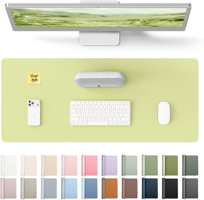 YSAGi Leather Desk Protector, Office Mat, Large Mouse Mat, Non-Slip PU Leather Blotter, Laptop Pad, Waterproof Writing Pad for Office and Home (Light Pink, 23.6" x 13.8") - Colors A