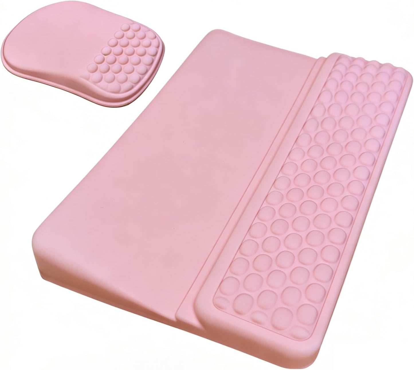 Keyboard Wrist Rest -Ergonomic Keyboard Stand with Wrist Rest- with Carpal Tunnel Pain Relief Massage Bumps and Full Memory Gel Design - Ideal Frequent Computer (Black)