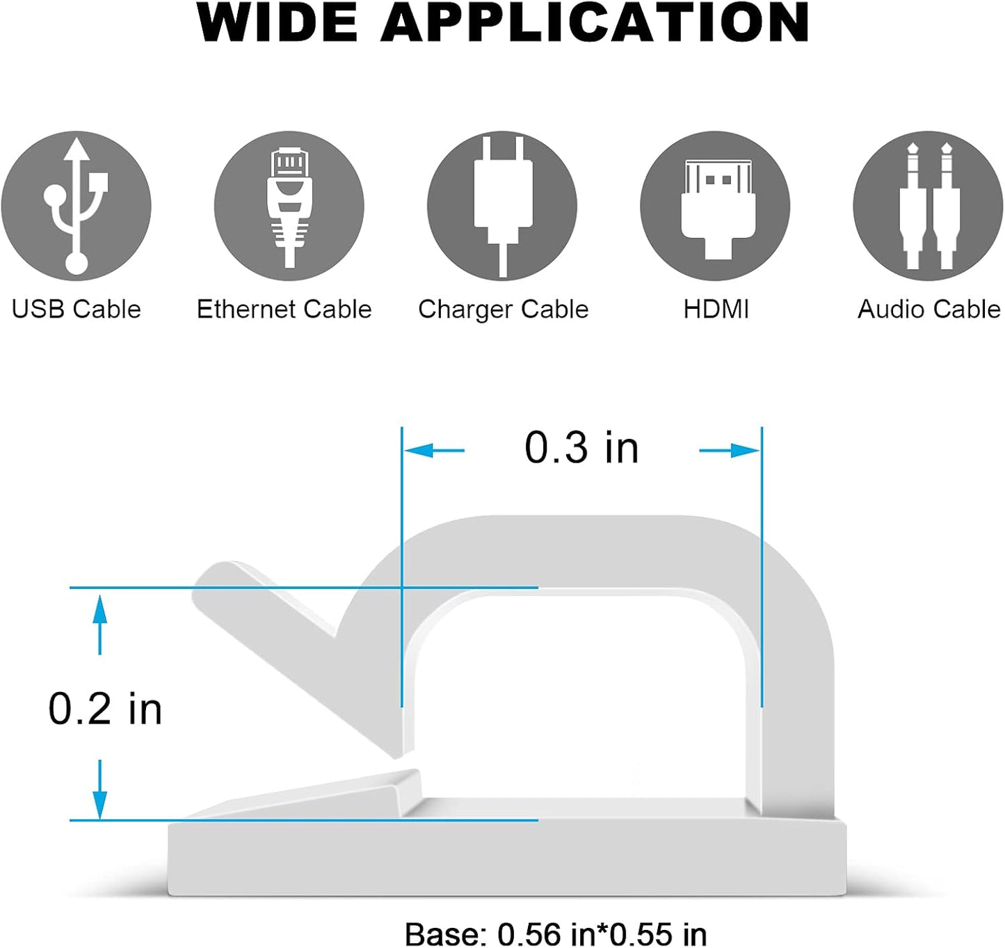 120 PCS Cable Clips, Adhesive Cord Clips for Wires on Wall, Strong Wire Clips Holders Cord Organizer for Cable Management, Christmas Lights, USB, Phone Charger, Cat 6, Car Dash Cam (Small, Black)