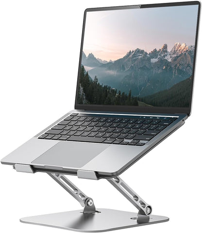 Adjustable Laptop Stand for Desk, Aluminum Portable Laptop Stand, Lightweight 500g, Foldable Ergonomic Computer Notebook stand Holder for 11-16" MacBook Air Pro, Dell XPS,HP Computer Notebook, Black