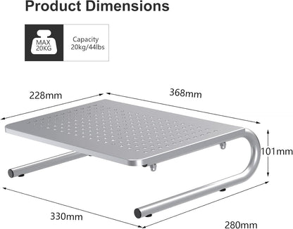 suptek Monitor Stand Riser for Computer,Laptop,Printer, Notebook and All Flat Screen Display with Vented Metal Platform and 4 Inches Height Underneath Storage (MST004)
