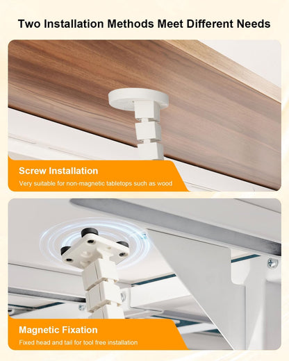 Under Desk Cable Management Vertebrae Fit for Sit Stand Desk Management, Magnetic Fixation Adjustable Length Cable Management Spinal, Flexible Chain Raceway Black