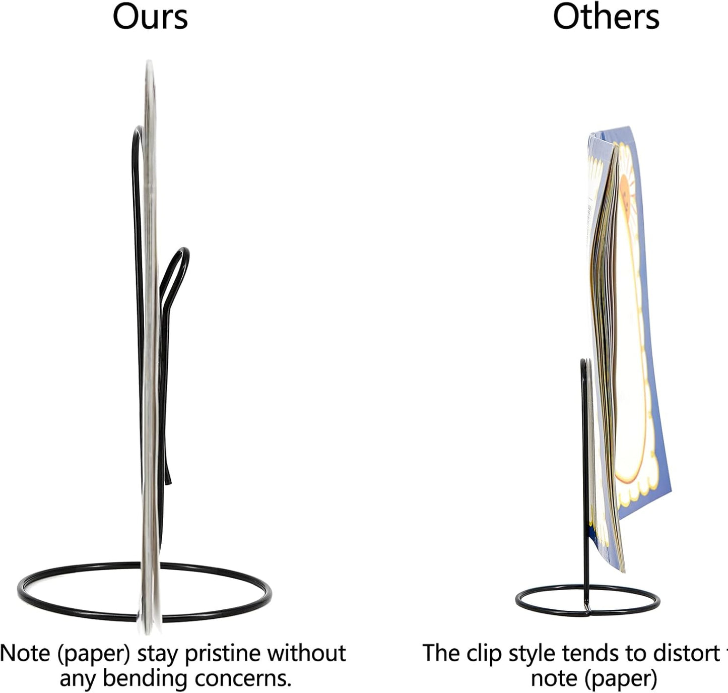 4 Pack Large Paper Clip Memo Holder for Desk,Letter Holder,Paper Stand for Desk,Letter & Bill Storage,Mail Organizer Office Accessories Desktop Message Office Decor