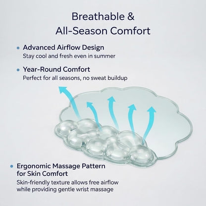 Ergonomic Cloud-Shaped Keyboard Wrist Rest & Non-Slip Mouse Pad Set, Soft Gel Support, Easy-to-Clean, Durable, Ideal for Long Work & Study Hours