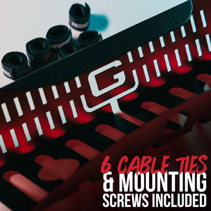 Gator Frameworks Metal Cable Management System - Mounts Under Desk for a Clutter Free Space with 1" Sapced Slots and (6) Cable Ties, (GFW-CBLMGM-MTL)