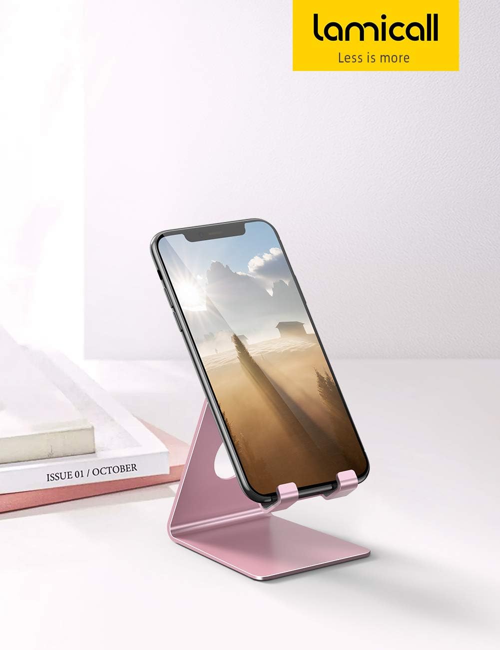 Lamicall Cell Phone Stand, Phone Dock: Cradle, Holder, Stand for Office Desk - Black