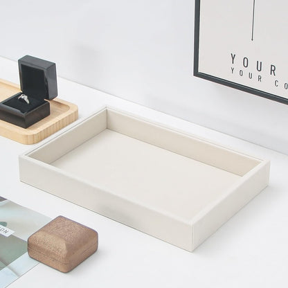 Bedside Organizer - Multi-use Nightstand & Desk-top Catchall Tray for Jewelry, Sunglasses, Phone, Watch, Perfume, Lipstick (Beige 3Grid)