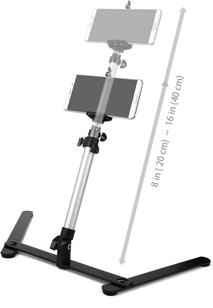 Overhead Video Stand Phone Holder Articulating Arm Phone Mount Table Top ChromLives Scissor Boom Arm Articulating Phone Stand Tablet Phone Holder for Streaming Phone Baking Crafting