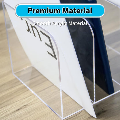 Jumyee Clear Acrylic File Folder Organizer with Handle – Portable Hanging File Box for Letter/A4, See-Through Desktop File Storage for Home Office School (No Folders Included)