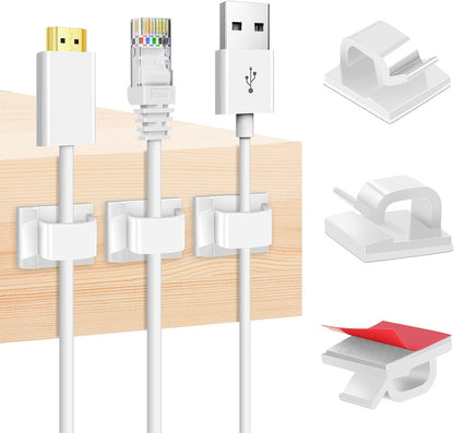 120 PCS Cable Clips, Adhesive Cord Clips for Wires on Wall, Strong Wire Clips Holders Cord Organizer for Cable Management, Christmas Lights, USB, Phone Charger, Cat 6, Car Dash Cam (Small, Black)