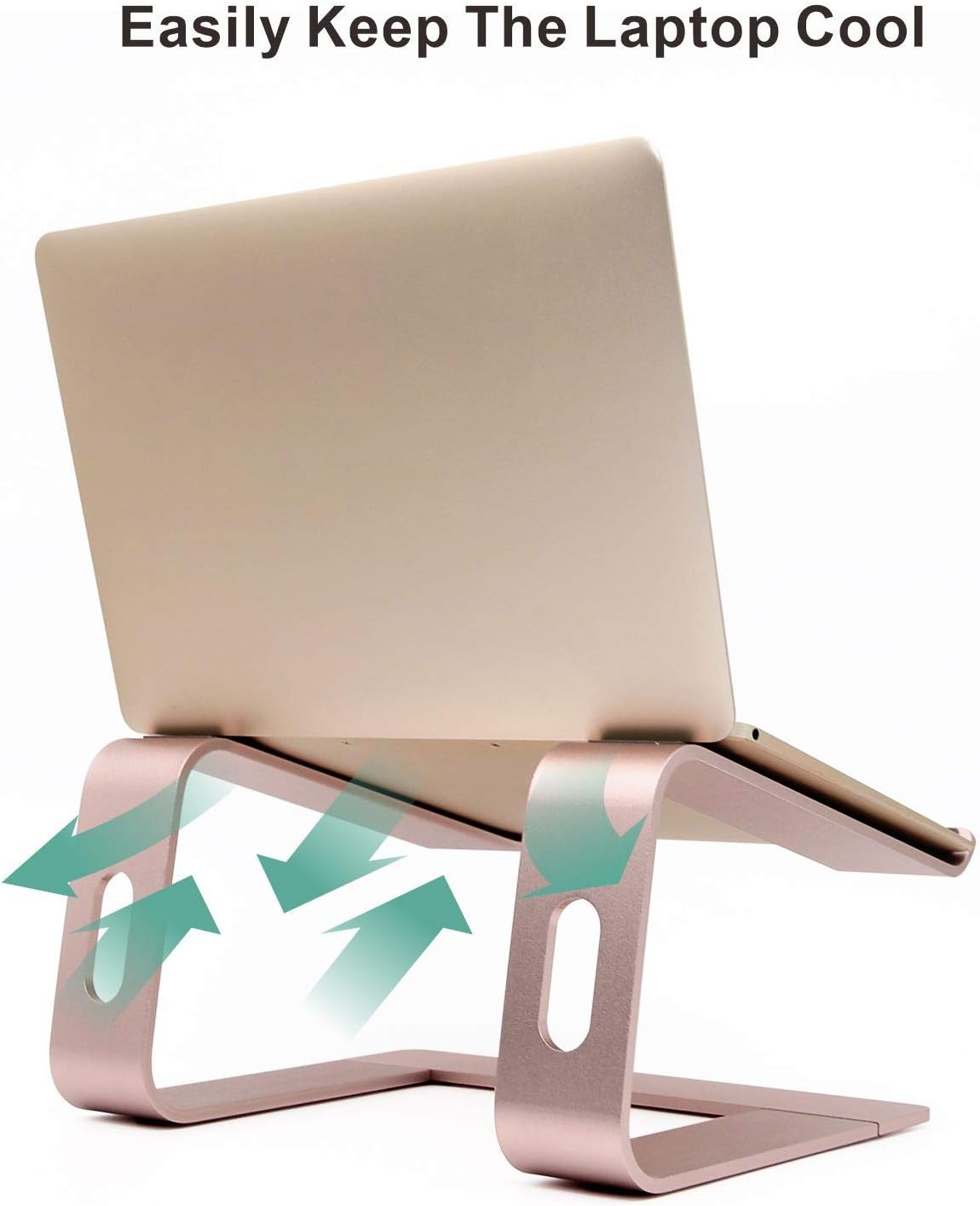 Ergonomic Aluminum Laptop Mount - Adjustable Computer Stand for MacBook Pro/Air HP Lenovo Samsung Dell - Fits 10-17.3" Laptops (Apple Green)