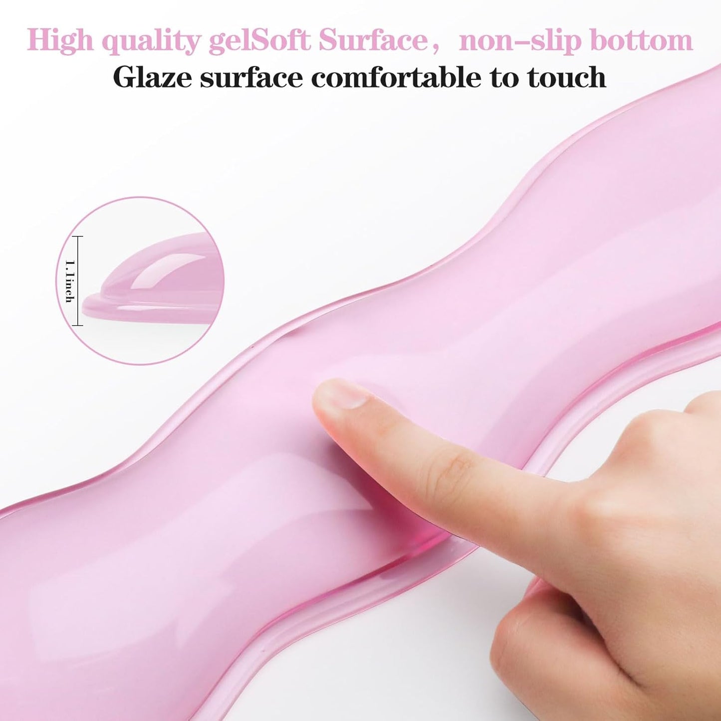 Gel Wrist Rest for Keyboard and Mouse, Wrist Rest for Keyboard, Mouse Wrist Support, Pain Relief, Cool Touch, Non-Skid, Keyboard and Mouse Wrist pad Set