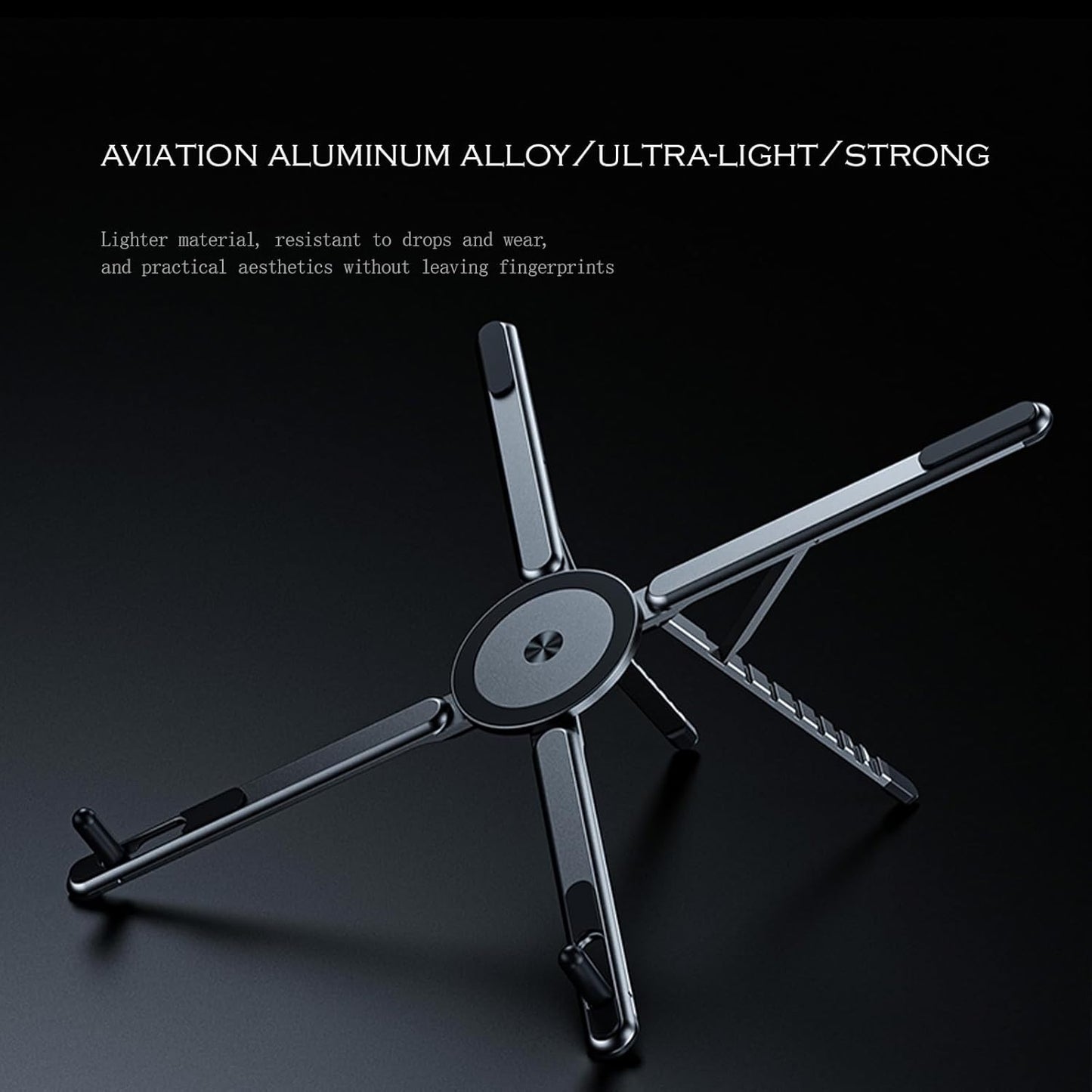 Multi-Device Magnetic Stand Compatible with Magsafe, Foldable Aluminum Alloy, 3-in-1 Laptop/Tablet/Phone Holder, Supports Handheld or Desktop Mode, Portable Travel Design, Gray
