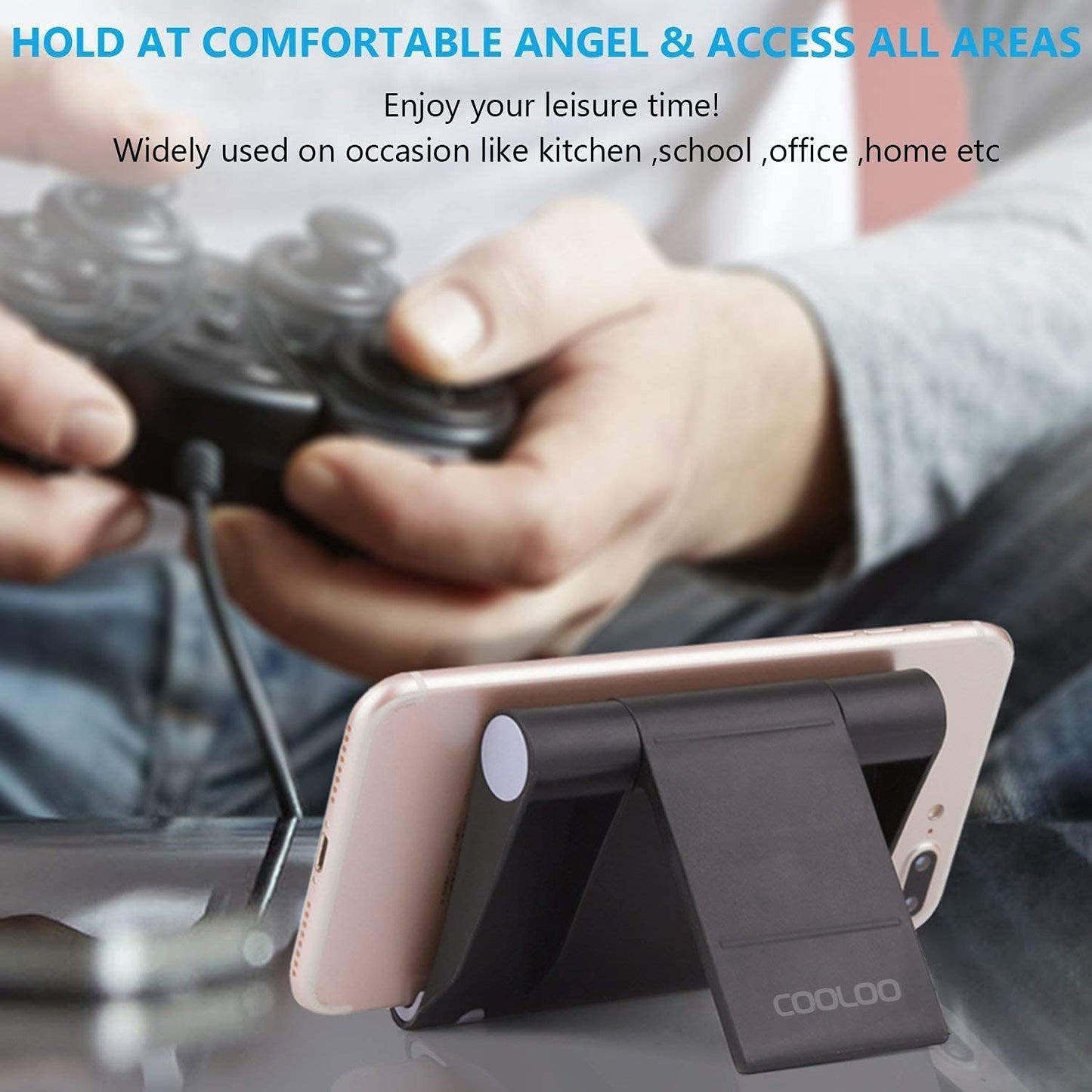 Cell Phone Stand Multi-Angle,【2 Pack】 Tablet Stand Universal Smartphones for Holder Tablets(6-11"), e-Reader, Compatible Phone XS/XR/8/8 Plus/7/7 Plus, Galaxy S8/S7/Note 8, Air, Mini, Pixel 2(Black)