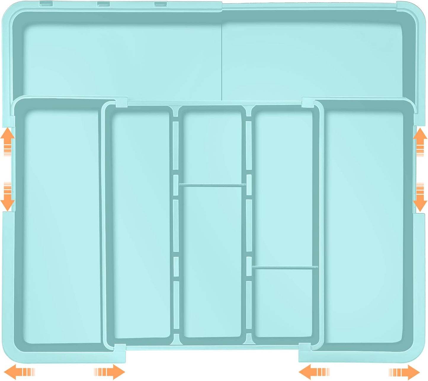 Spaclear Large Utensil Drawer Organizer Expandable Silverware Organizer for Kitchen Drawer Adjustable Cooking Utensil Holder Cutlery Flatware Tray Spatula Tools Gadgets Storage Dividers Plastic Black