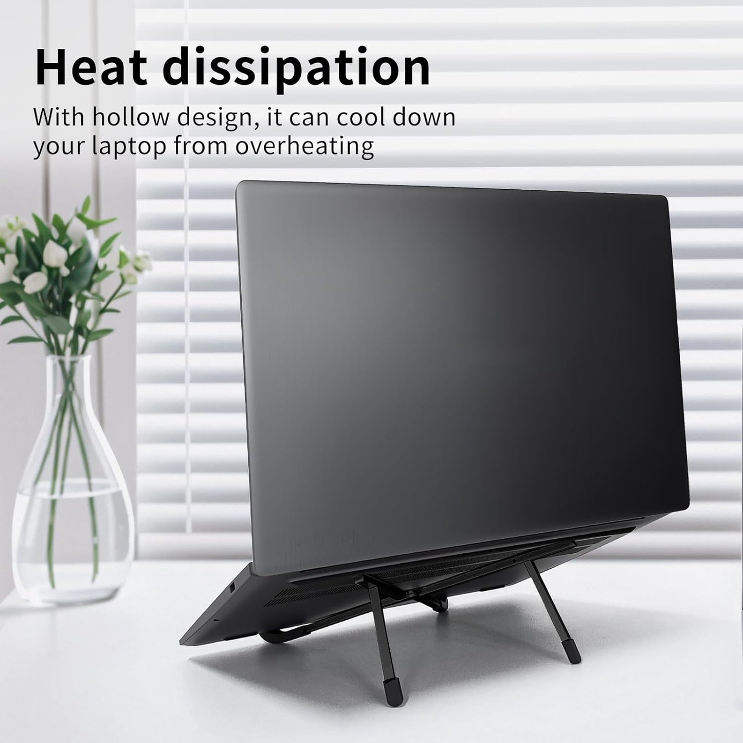 Protable Laptop Stand for Desk,Foldable Laptop Riser Holder,Ventilated Cooling Notebook Mount Computer Stand for 10-15.6” Laptops,Tablets，Aluminum