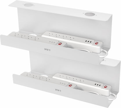 VIVO Under Desk 17 inch Cable Management Trays, Power Strip Holders, Cord Organizers, Wire Tamers for Office and Home, Black, 2 Pack, DESK-AC06-2C