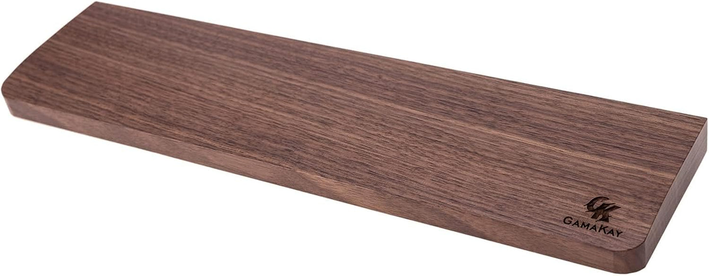GK GAMAKAY Wooden Wrist Rest Pad, 12.8" Compact Ergonomic Walnut Wood Hand Wrist Rest for 60% 75% Mechanical Keyboard, Non-Slip Palm Pad for Comfortable Typing and Playing (for 75%)