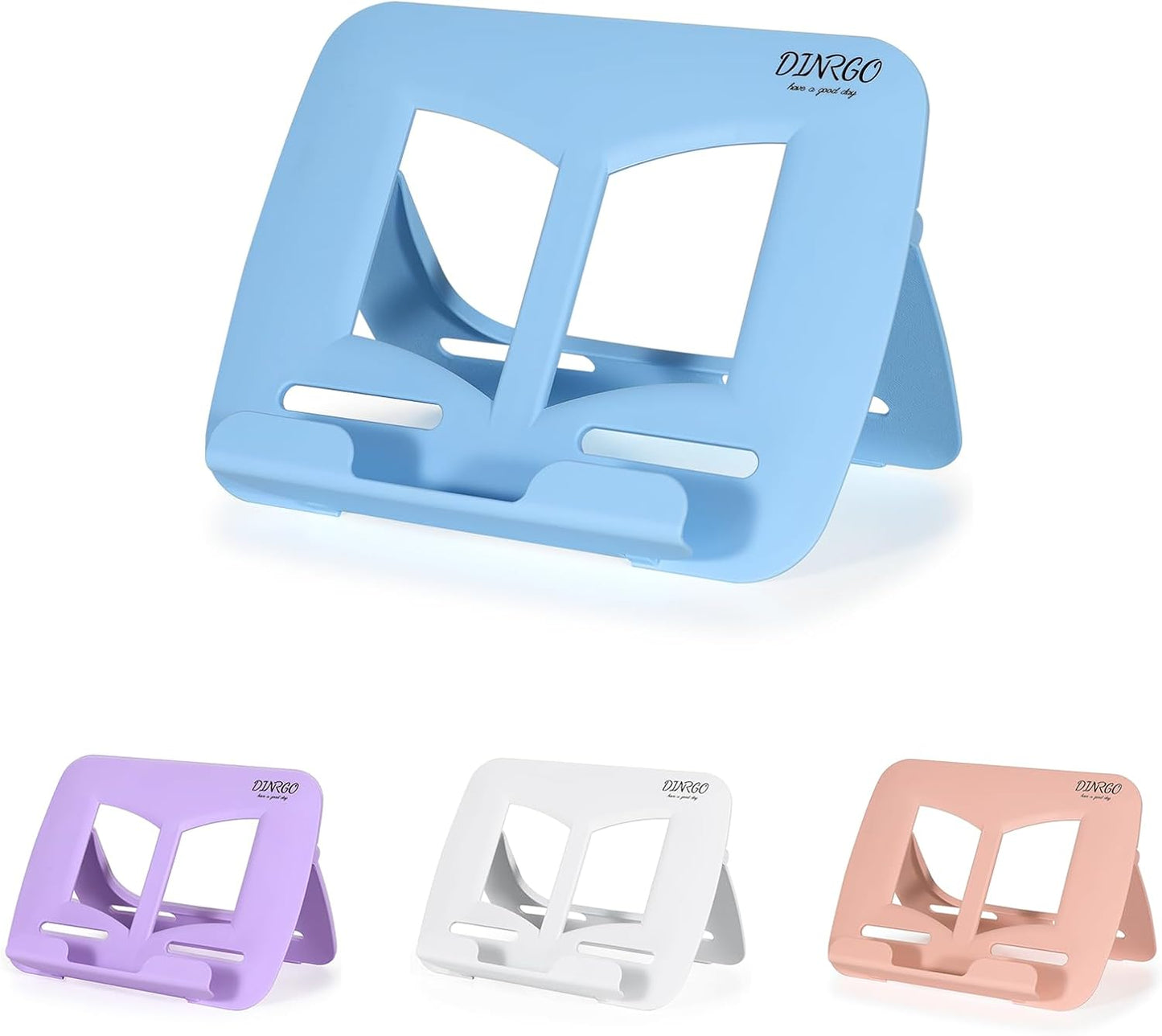 Portable Book Stand Book Holder Book Rest for Kids Reading Hands Free Cookbook Holder Textbook Stands Music Stand Lightweight Waterproof Book Stand Gifts School Supplies (Purple 11.82" *8.26")