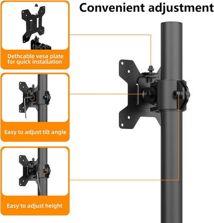 Pholiten Tall Vertically Stacked Dual Monitor Desk Mount Stand,Extra Tall 31 Inch Monitor Stand, Fully Adjustable Monitor arm for 13-32 Inch LCD Screen，Holds up to 22lbs