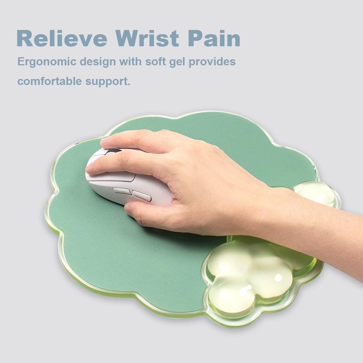 Gel Wrist Rest and Cloud Mouse Pad Support for Keyboard and Mouse - Ergonomic Pink Keyboard Wrist Pad Set for Typing Pain Relief/Computer/Laptop/Gaming/Home/Office (Cloud Shape, Gradient Blue Pink)