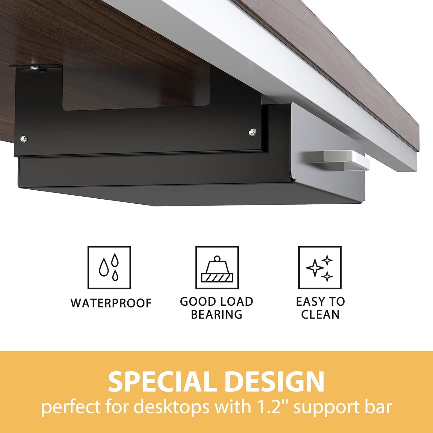 Gome Under Desk Pull-Out Drawer - Storage Organizer Office Mounted, Easy Slide-Out Pencil Drawer for Saving Space, Under Flat-Top Desk Storage Ideal for Sit-Stand Workstation