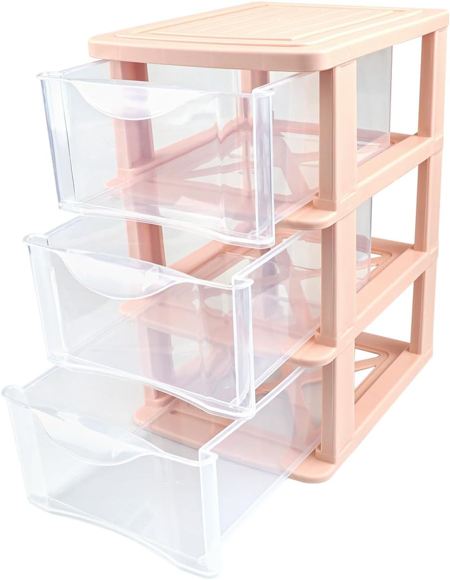 3 Layer Plastic Storage Drawer Bunny Transparent Cosmetic Organizer Rabbit Makeup Organizer Storage Container for Office School Home（White）