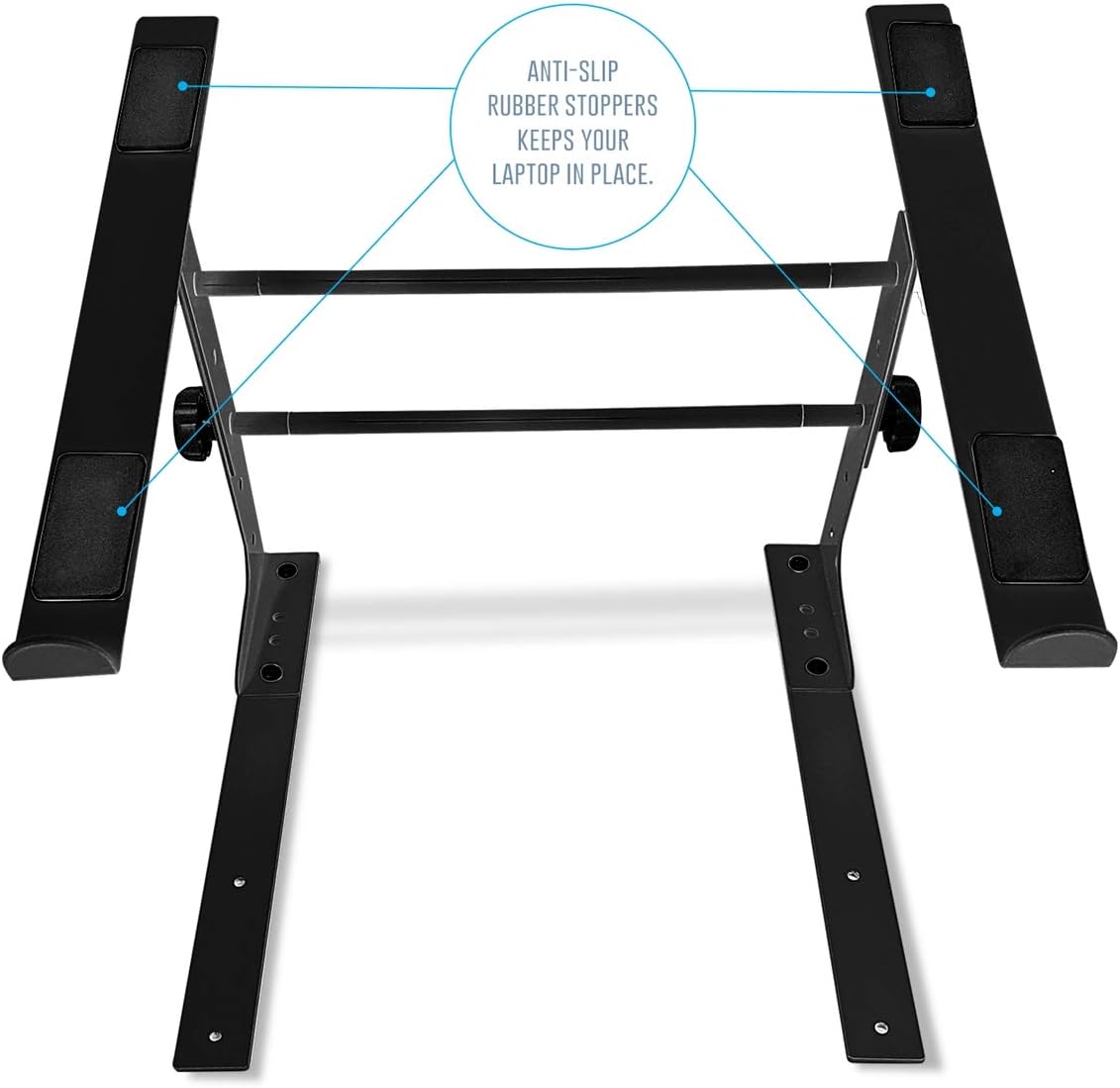 AXA AXCESSABLES DJ Laptop Stand with Travel Bag | Portable Foldable Aluminum Laptop Stand for Laptops up to 15 inches and 20lbs | No Assembly Required, Includes Carrying Bag