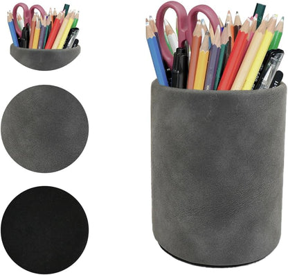 Pen Holder for Desk Pencil Organizer Cute Cup Holders Aesthetic (Black, 3.94" x3.15" x3.15")