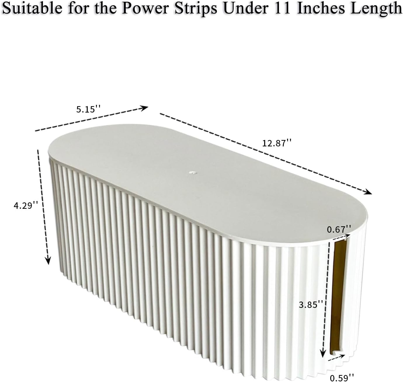 White Cable Management Box, Plastic Cable Box Organizer with Lid for Wire, Power Strip, Surge Protector, Extension Cords Hider Cover Under Home Office Desk and Floor (Large)