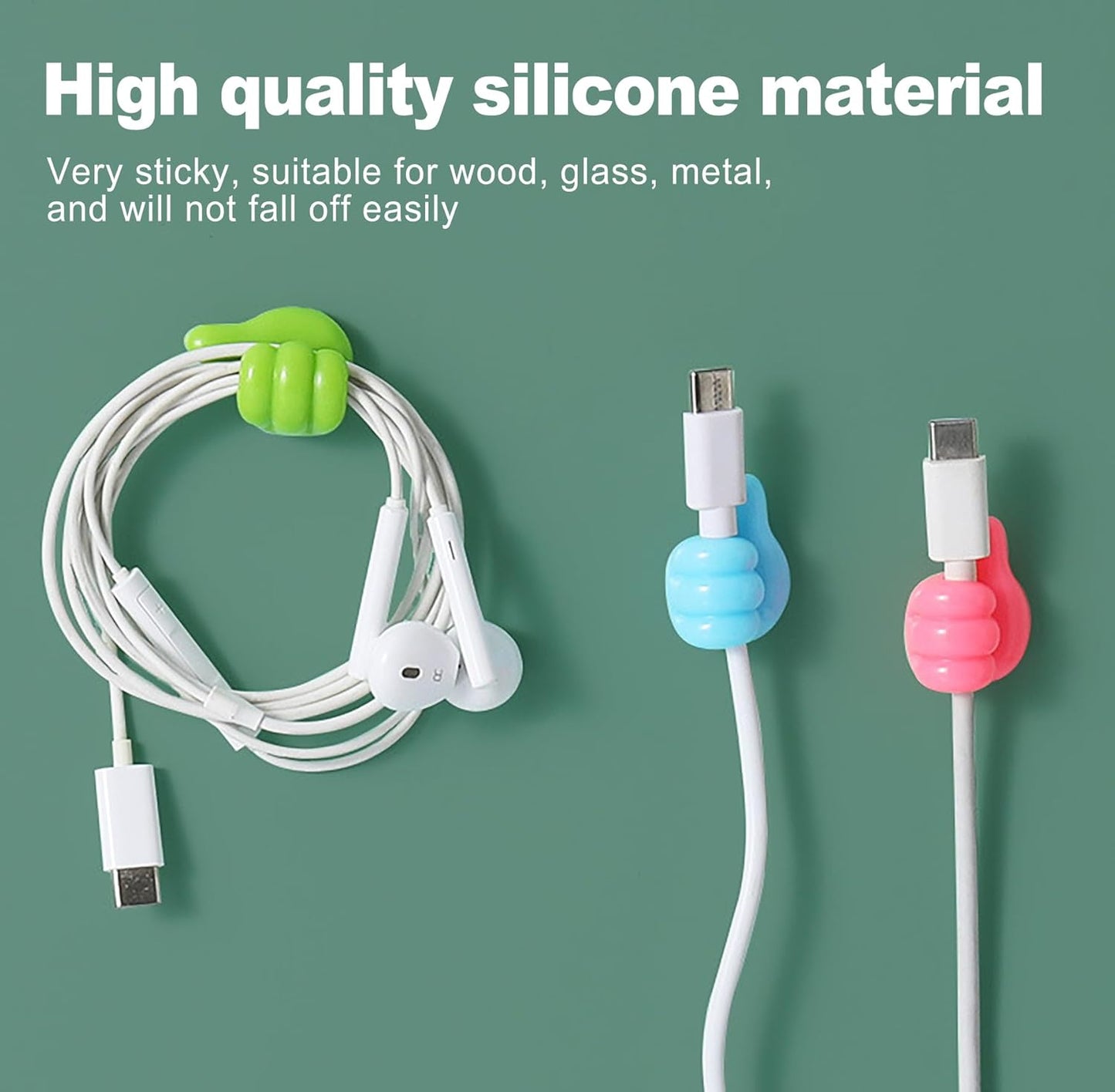 32 PCS Creative Silicone Thumbs Up Wall Hook - Multi-Function Self-Adhesive Holder for Cables, Keys, Makeup Brushes, Desk Organizer - Cute Pencil Holder