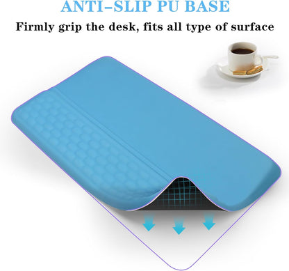 Computer Keyboard Stand Pad with Wrist Rest, Ergonomic Comfy Tilted Keyboard Stand Riser Holder Pad for Office Home (Black)