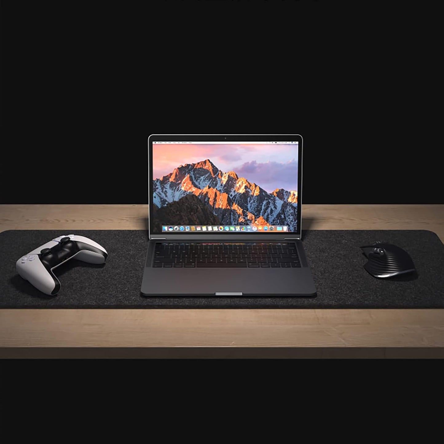 DawnTrees Felt Desk Pad,Keyboard Mat (35.8" x 11.8"),Large Felt Mouse Pad,Computer Desk Mat XL,Desk Protector for Office (Light Gray)