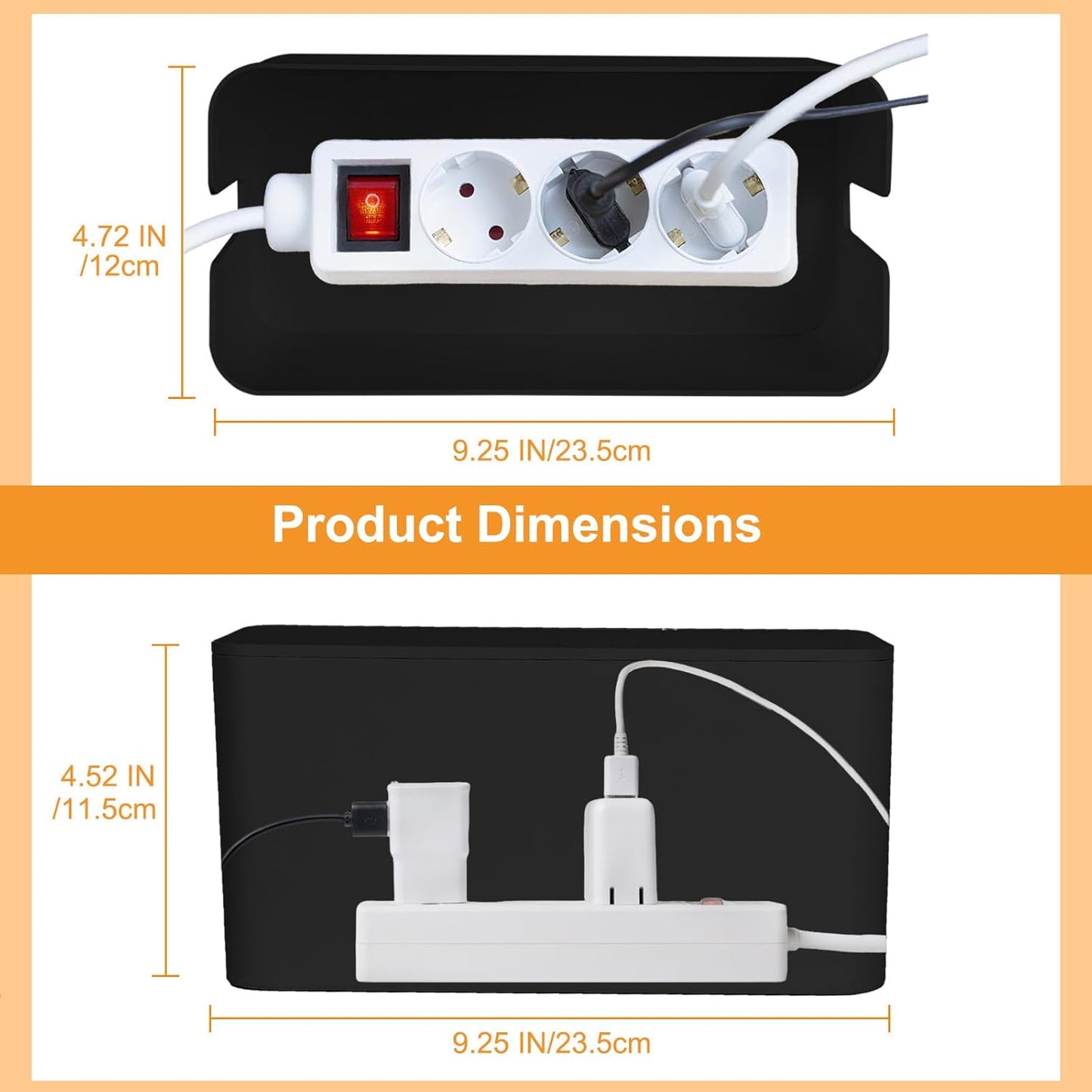 Mini Cable Management Cord Cover Wire Hider Box Concealer Organizer Protector System for Home Theater Entertainment Center Office School (Mini, White)