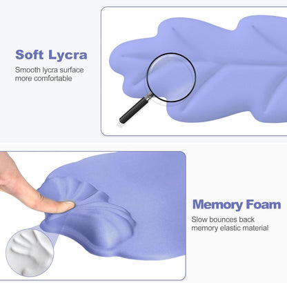 Keyboard Wrist Rest and Mouse Pad with Wrist Support Set, Ergonomic Leaf Shape Mouse Pad with Non-Slip Base, Pain Relief Memory Foam Mousepad for Computer,Laptop,Home Office, Green