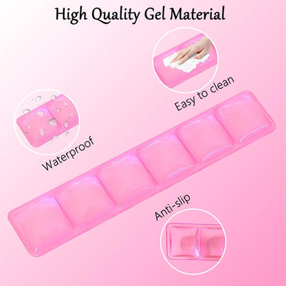 Gel Wrist Rest for Keyboard and Mouse Square Blue Plaid Clear Keyboard Wrist Rest Transparent Ergonomic Cute Checkered Mouse Wrist Pad Silicone Non-Slip Support for Computer Laptop Gaming Home Office