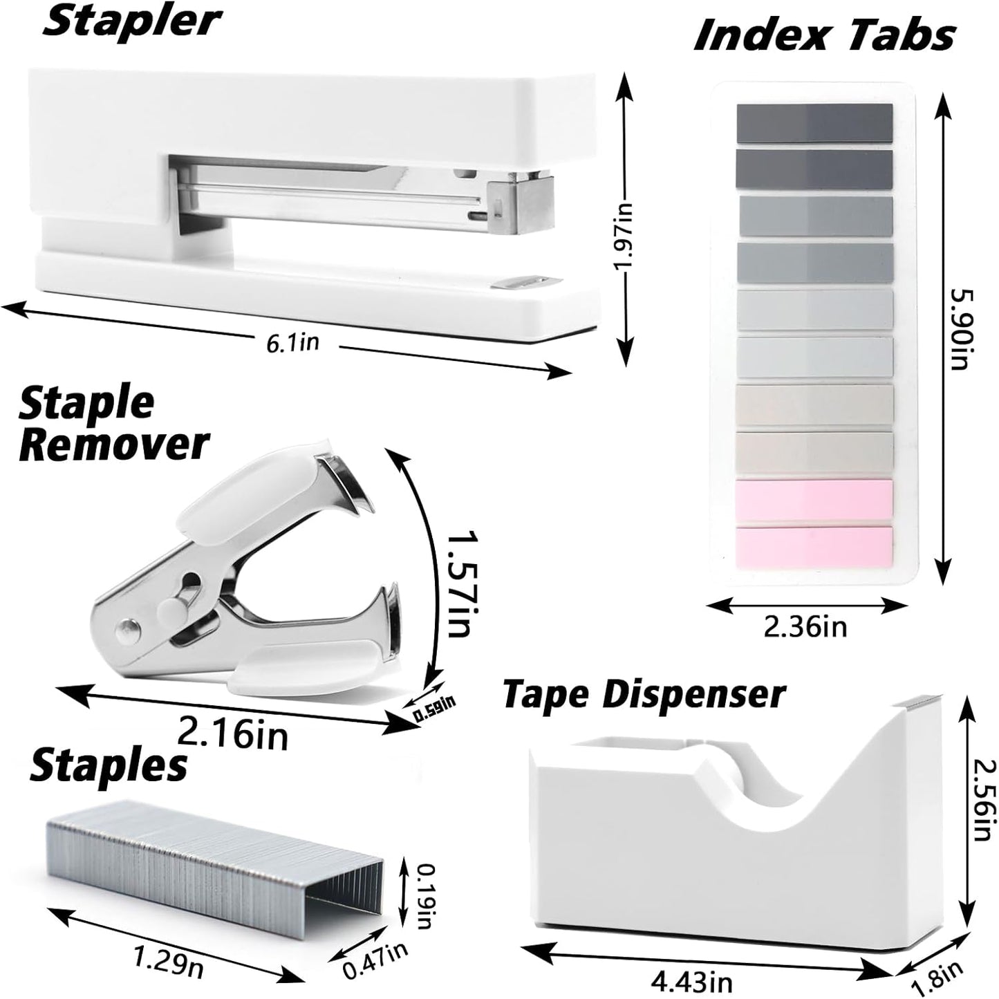 Gold Office Supplies,UPIHO Gold Desk Accessories,Stapler and Tape Dispenser Set with Large Stapler,Tape Dispenser, Staple Remover, Staples, Clips,Scissor,Pen and Sticky Notes,Gifts for Office Clerks