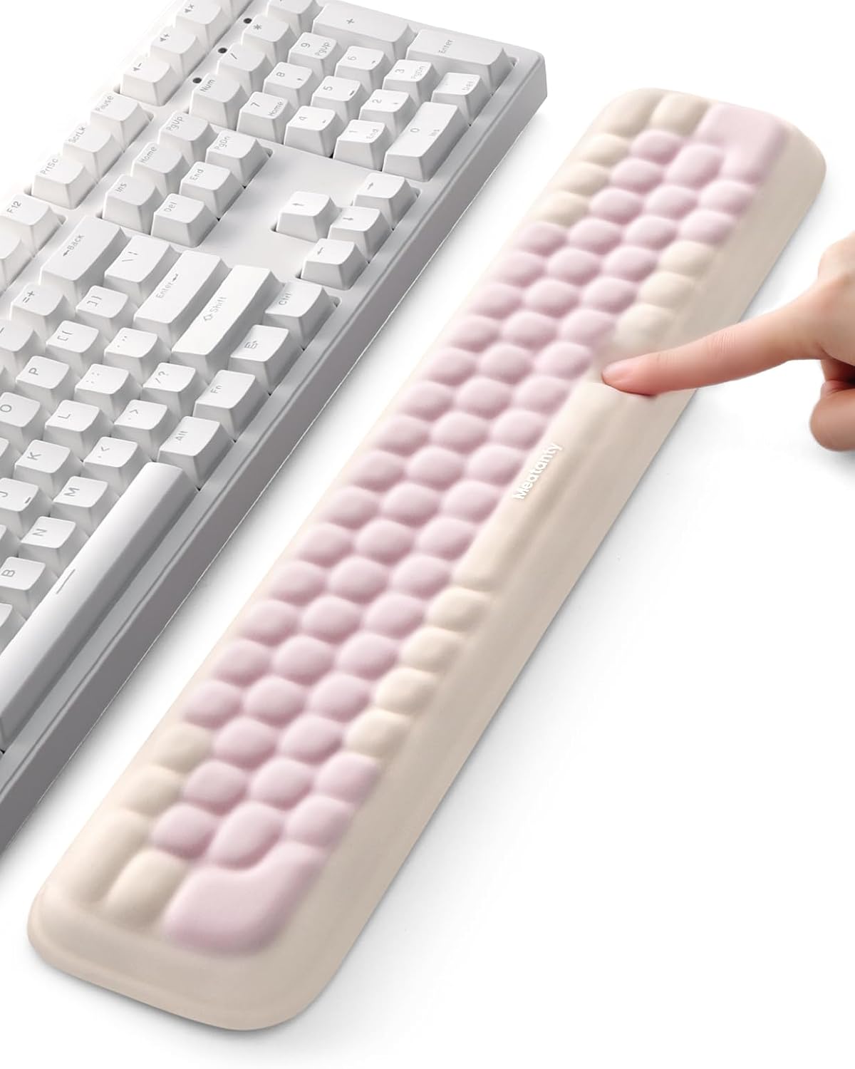 Meatanty Keyboard and Mouse Wrist Rest Set, Computer Wrist Pad Support, Ergonomic Keypad Hand Rest Combo, Memory Foam Typing Desk Accessory Carpal Tunnel Cushion, Laptop Office Home School Women Cute