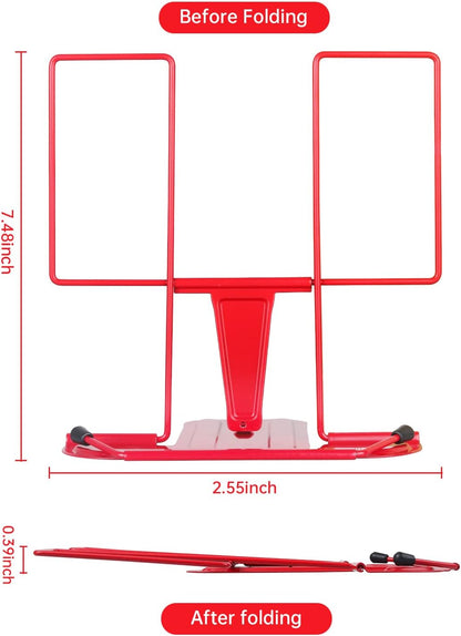 Honagu Book Stand for Reading, Adjustable Reading Rest Book Holder, Documents Holder, Sturdy Typing Stand for Recipes Textbooks Tablet Music Books (Green)