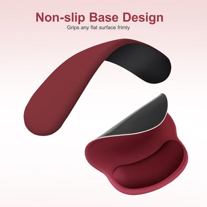MOSISO Wrist Rest Support for Mouse Pad&Keyboard Set, Circle Curved Ergonomic Mousepad&Coaster Non-Slip Base Home/Office Pain Relief&Easy Typing Pad with Soft Cloth&Silicone Lining, Antique Green