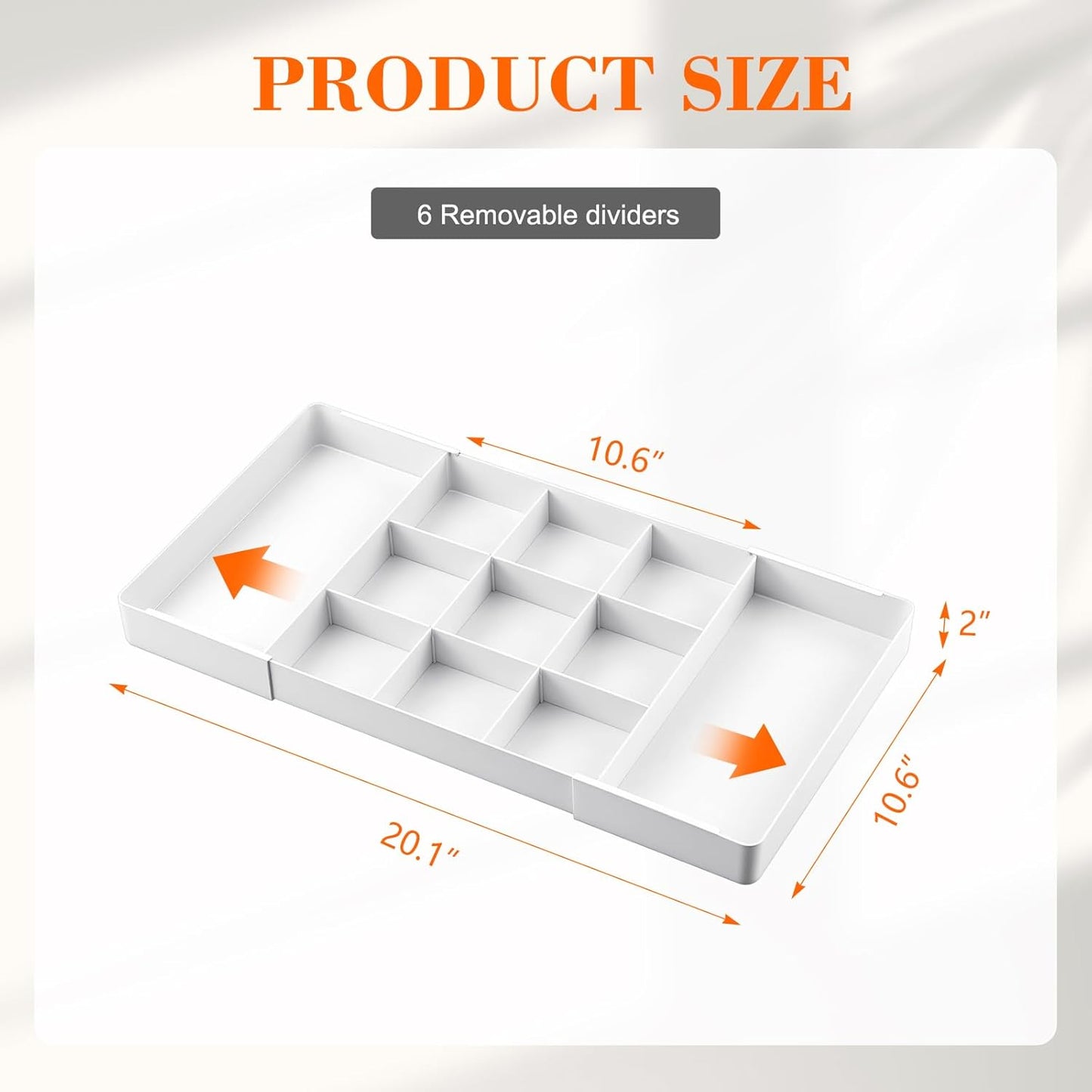 Briwooody 1 Pcs Large Expandable Acrylic Drawer Organizers, Grid Adjustable Drawer, Dividers Organizer for Desk, Makeup, Jewelry, Office, Kitchen Supplies (Clear,5 Compartments)