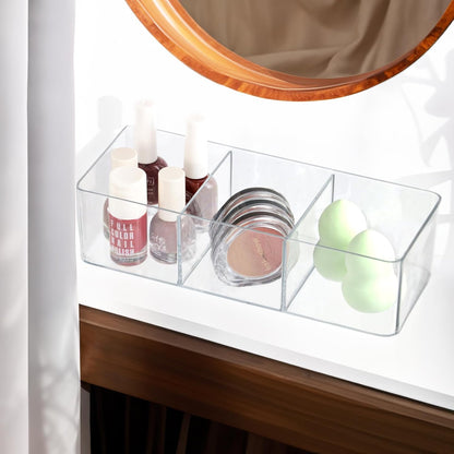 ZEXALOR Clear Drawer Organizer, 6 Sections Eyeglass Sunglasses Organizer Holder, Drawer Dividers Office Desk Tray Bathroom Makeup Jewelry Trays (14×7×1.2")