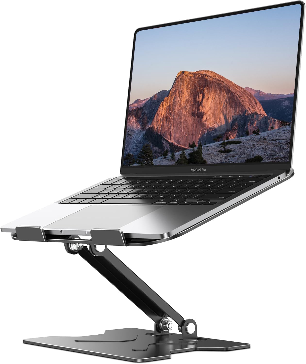 JCZT Adjustable Laptop Stand for Desk, 360° Rotating Base Ergonomic Computer Stand, Laptop Riser Foldable Protable for Office Home Fits Compatible with MacBook Pro/Air Notebook up to 10-16" Black