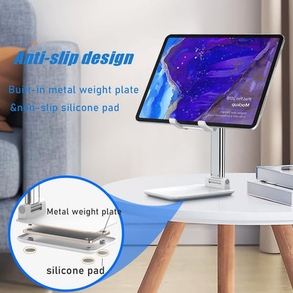 Phone Stand for Desk, 2 Pack MT-6 Desk Cellphone Holder for Office Universal Smart Foldable & Height Adjustable Compatible Under 8” Device, Black