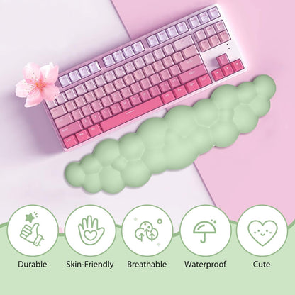 JIKIOU Upgrade Leather Cloud Keyboard Wrist Rest, Cloud Wrist Rest with Non-Slip PU Base, Comfortable Memory Foam Wrist Rest for Computer Laptop Mac Gaming Office and Pain Relief Christmas Wish Gift