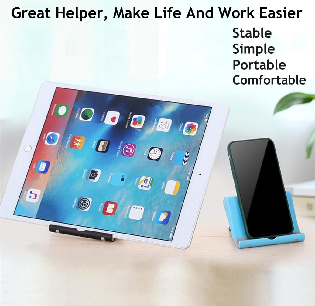 Adjustable Foldable Cell Phone Stand for Desk, Compatible with Most Smartphones and Tablets, Fits Devices up to 10 Pounds