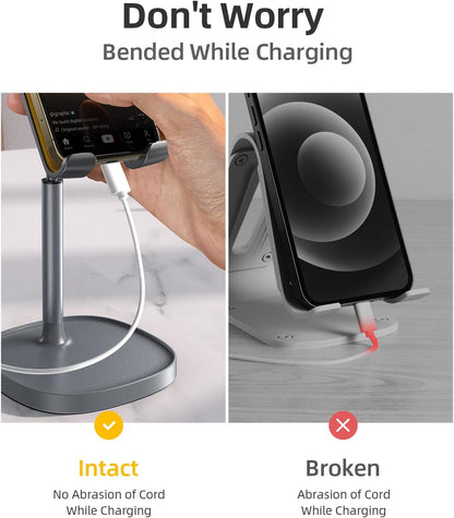 LISEN Cell Phone Stand Phone Holder for Desk Office Decor, Office Desk Accessories Women PC Gaming Essentials iPhone Stand Gadgets Men Gifts for Mom Fit OtterBox Case Switch iPad Air Tablet 4-10 in
