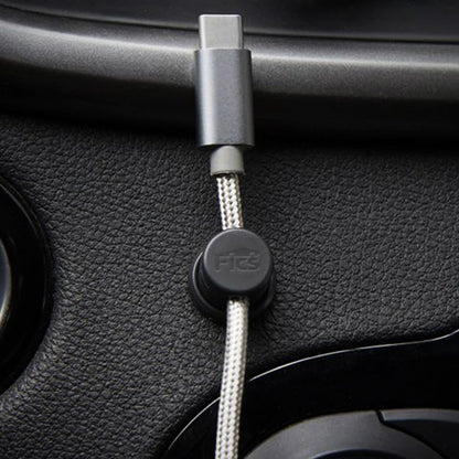 FICS Magnetic Cable Organizer Clips — 4PCS Adhesive Cord Holder for Desk, Wall, Car & Home Cable Management, White