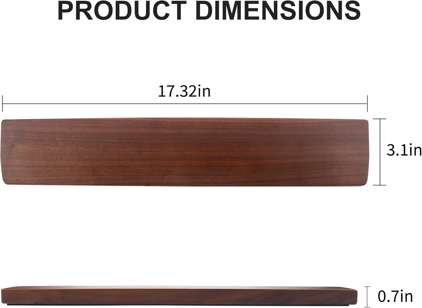 75 Keys Keyboard Wrist Rest - Ergonomic Walnut Wood Palm Rest for Mechanical Keyboard, Non-Slip, Comfortable Typing and Gaming (75 Keys)