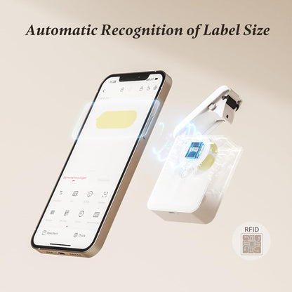 NIIMBOT Label Maker Machine Bluetooth Label Printer for School Home Office Organization, Wireless Mini Labeler D110 Upgraded Version, Label Machine with 1 Label Tape, White